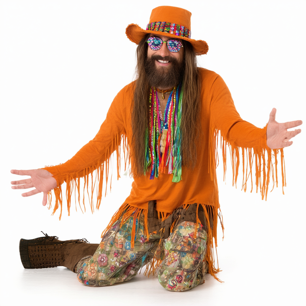 Rubie's Hippie Dude Costume Medium Orange