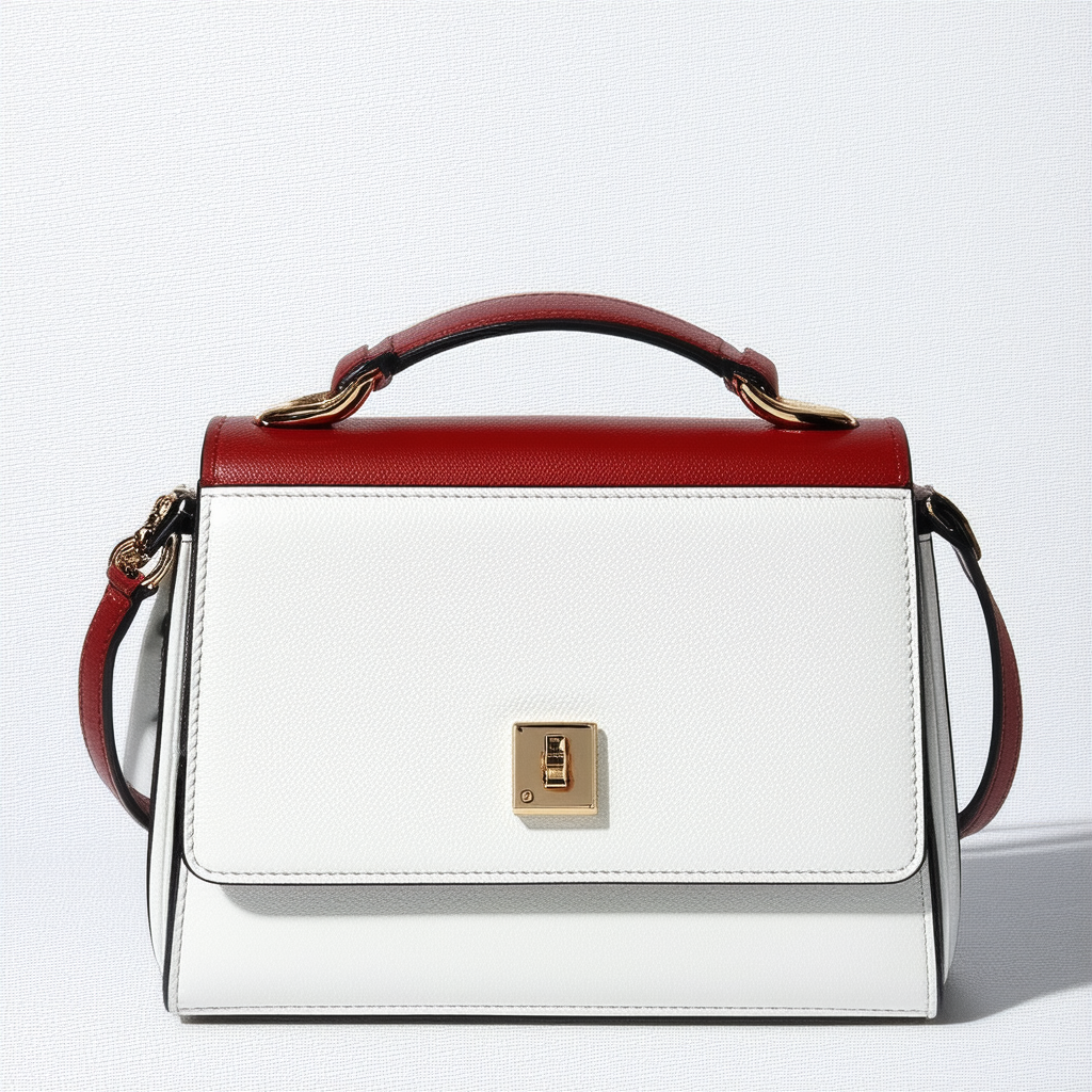 Tommy Hilfiger Turnlock Pebble Leather Colorblock Mini Convertible Top Handle Shoulder Bag