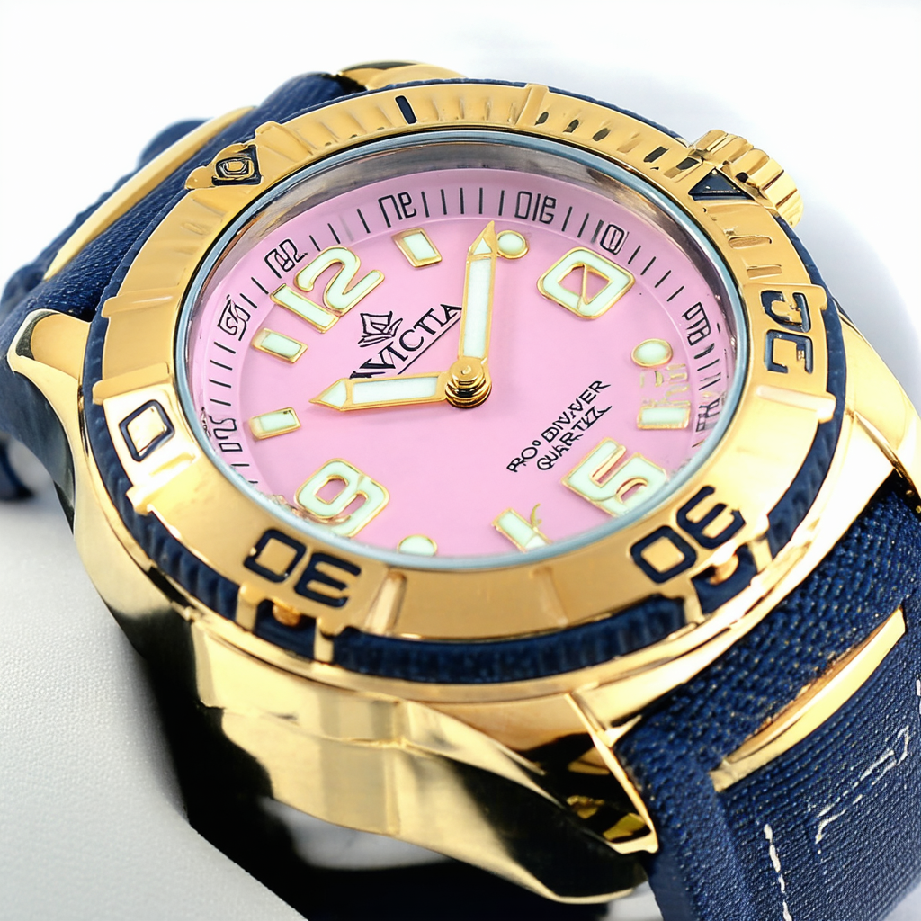 Invicta Pro Diver Quartz Pink Dial Ladies Watch 38479
