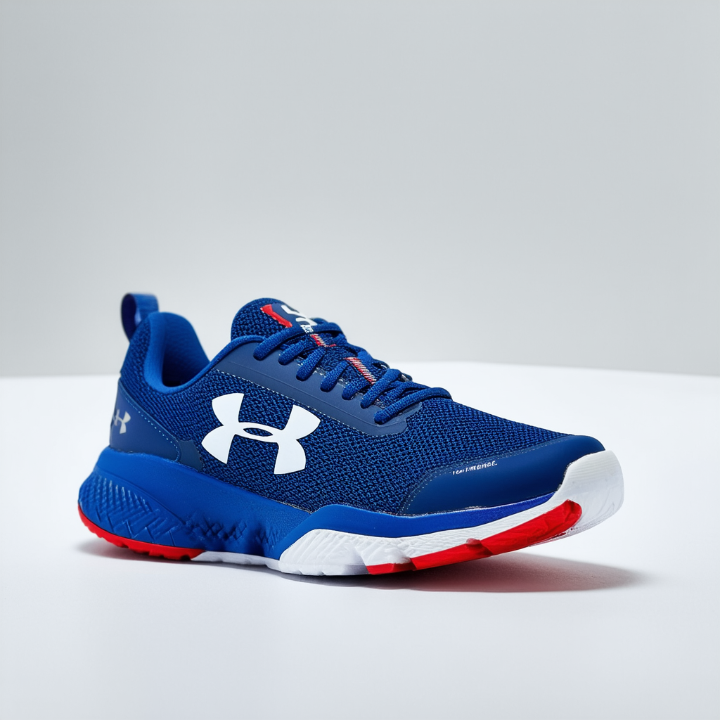 Under Armour Boy's Grade School X Level MainShock Sneaker, Academy Blue (403)/Red, 5