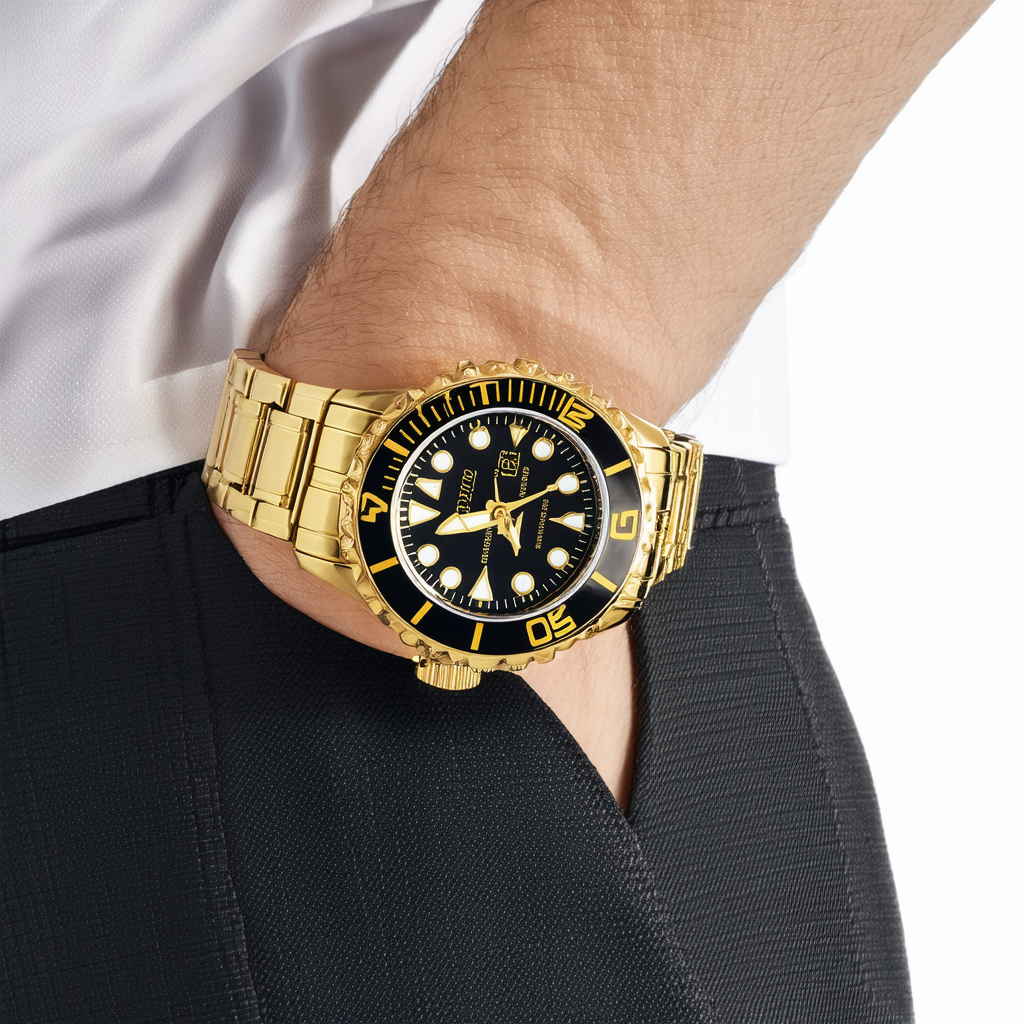 Invicta Men's Pro Diver 50mm Gold Tone Stainless Steel Quartz Watch, Gold (Model: 39112)