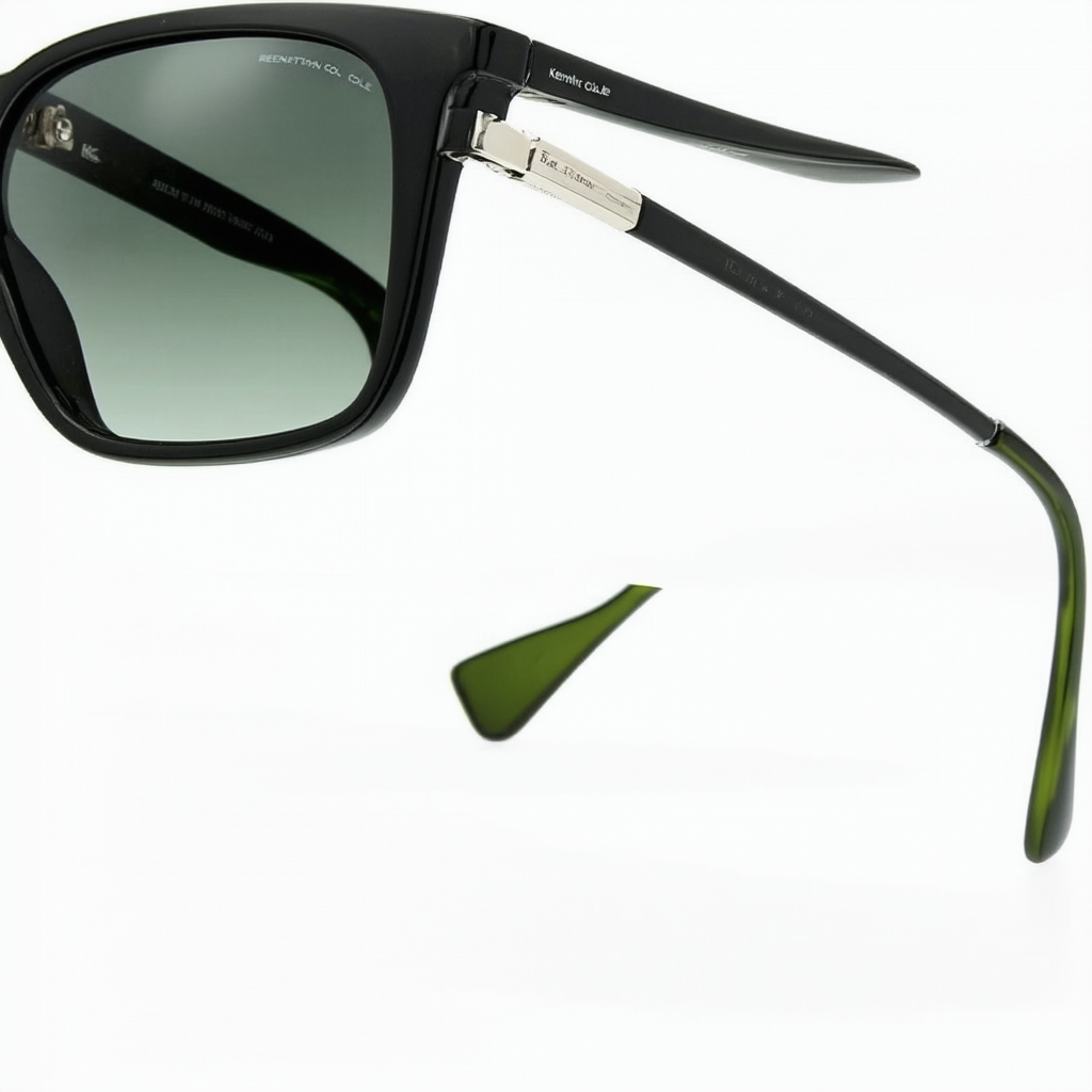 Kenneth Cole Reaction Unisex 'KC1072' Wrap Sunglasses, Black/Green