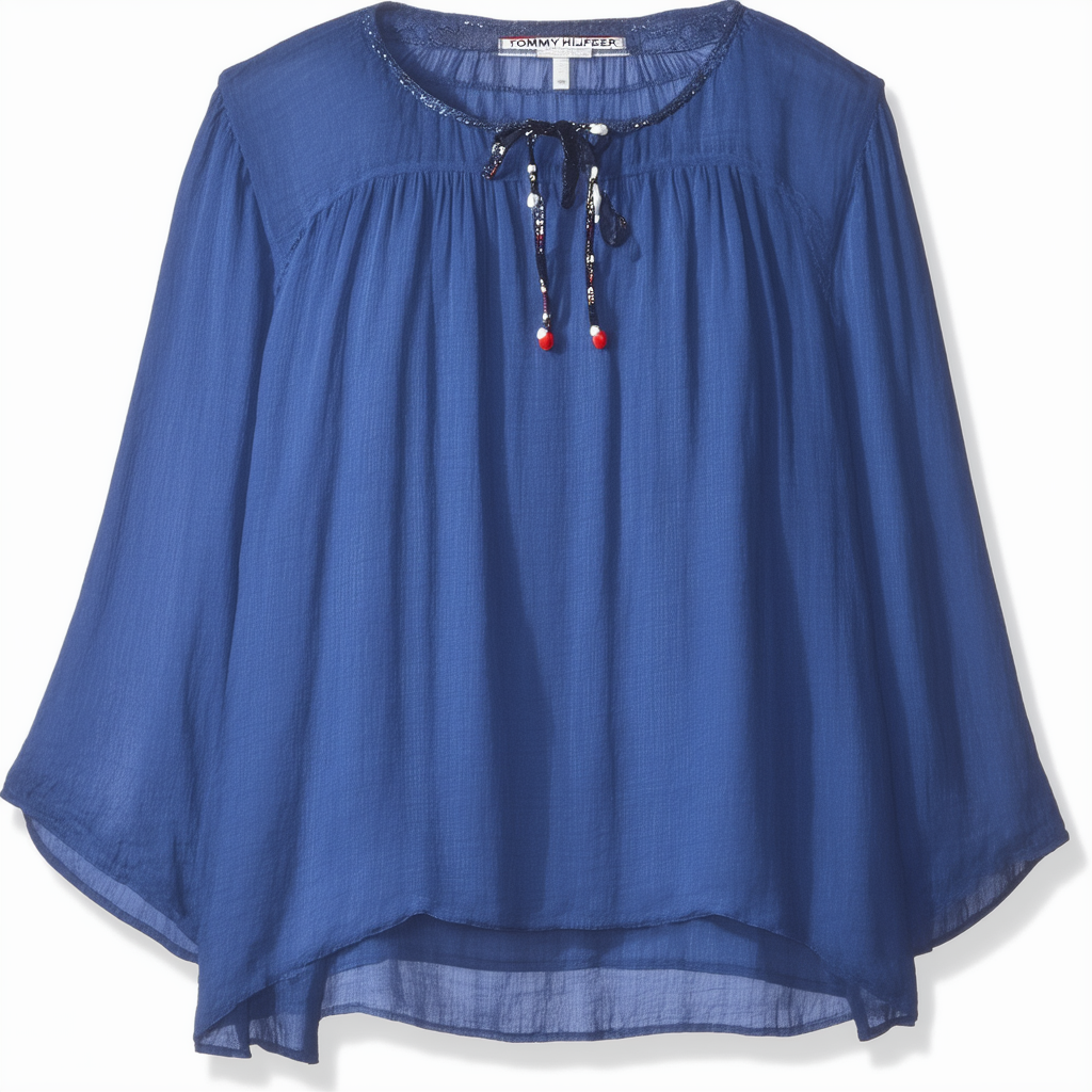 Tommy Hilfiger Women's Chiffon Smock Neck Trapeze