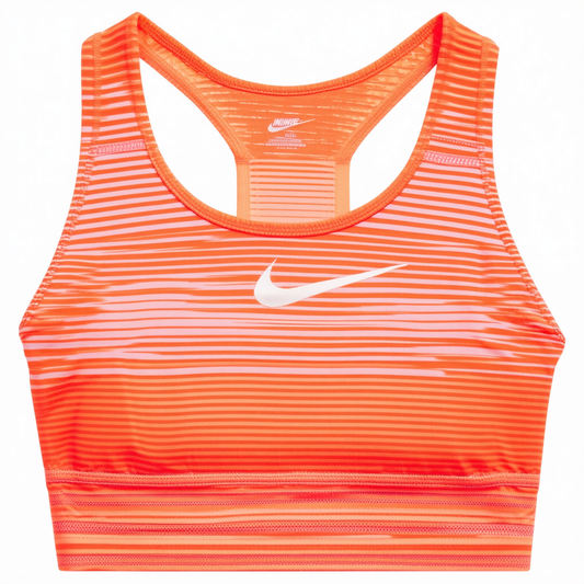 Nike Women's Tailwind Stripe Running Tank Top-Orange/White-Medium