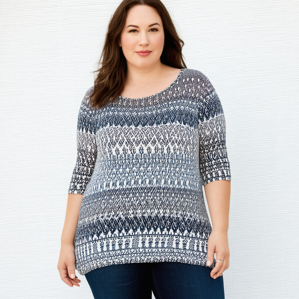 Lucky Brand Women's Plus Size Printed Knit Top
