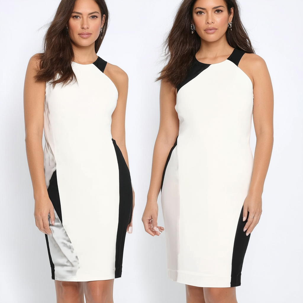Vince Camuto Women's Chiffon and Crepe Bodycon Twofer