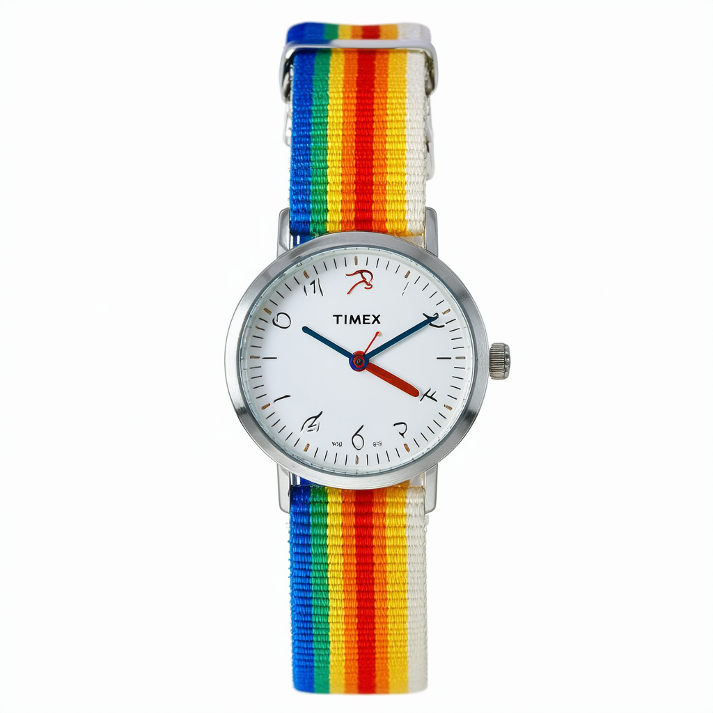 Timex Weekender® 34mm Rainbow Dial Fabric Strap Watch White One Size