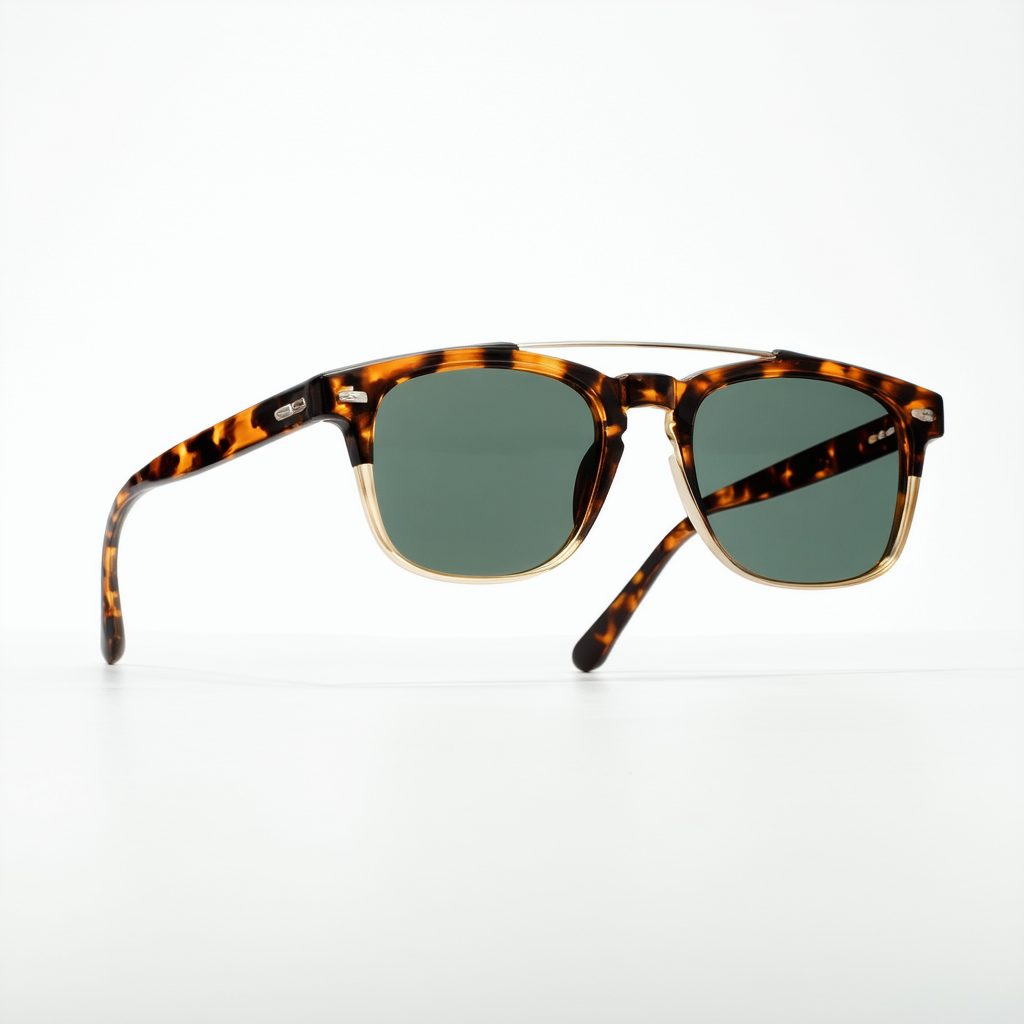 Classic Square Plastic Aviator Sunglasses Shades (Tortoise Shell)