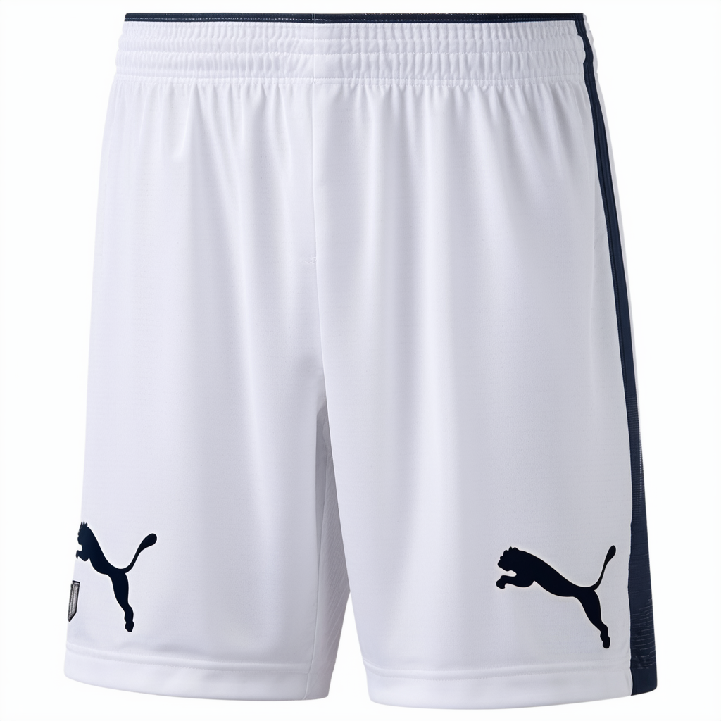Puma Men's Team Shorts without Inner Slip, Youth Medium, White-White