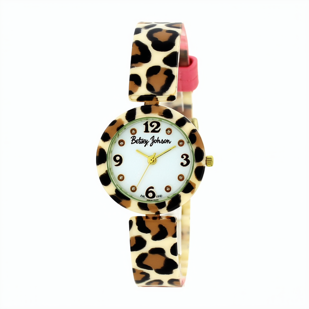 Betsey Johnson Women's BJ00214-02 Analog Leopard Printed Expansion Band Watch