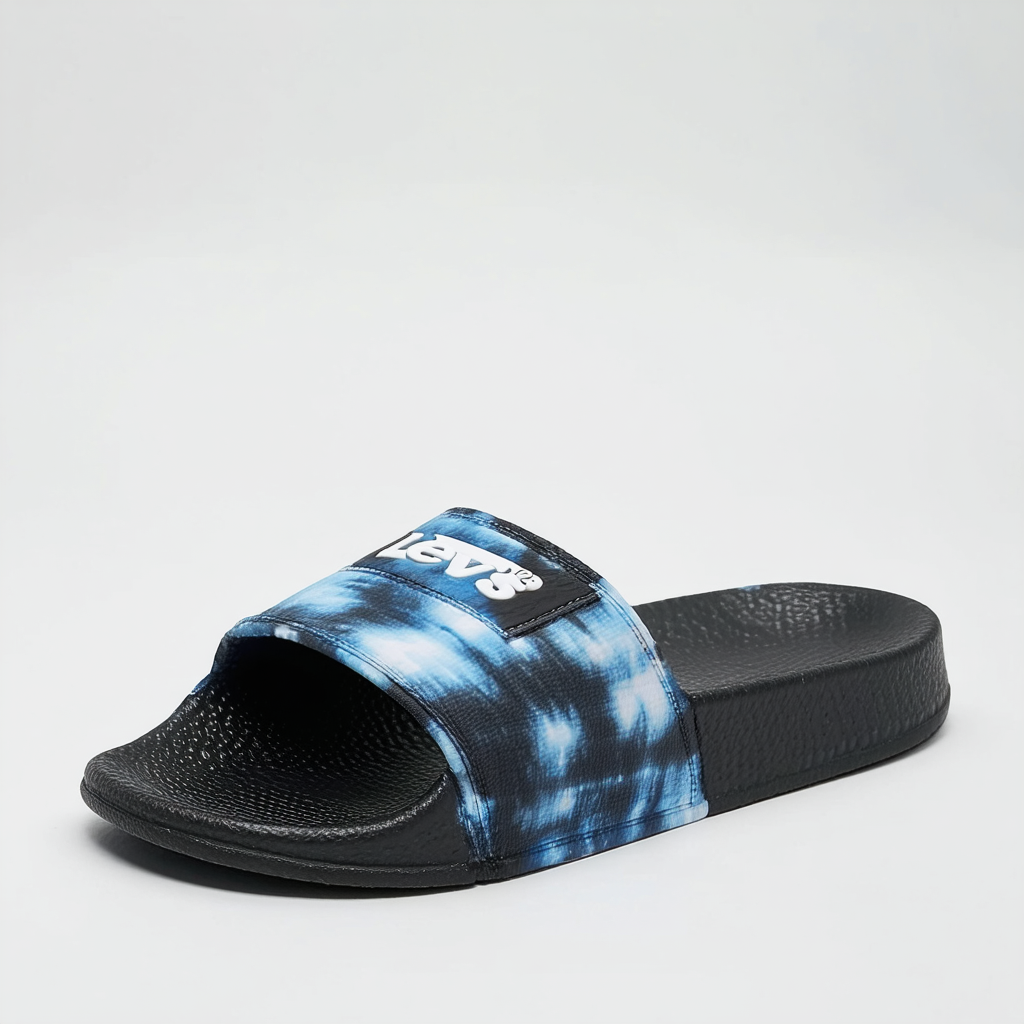 Levi's Mens June Tie Dye Mens Slip-on Slide Sandal Shoe, Black, 8 M