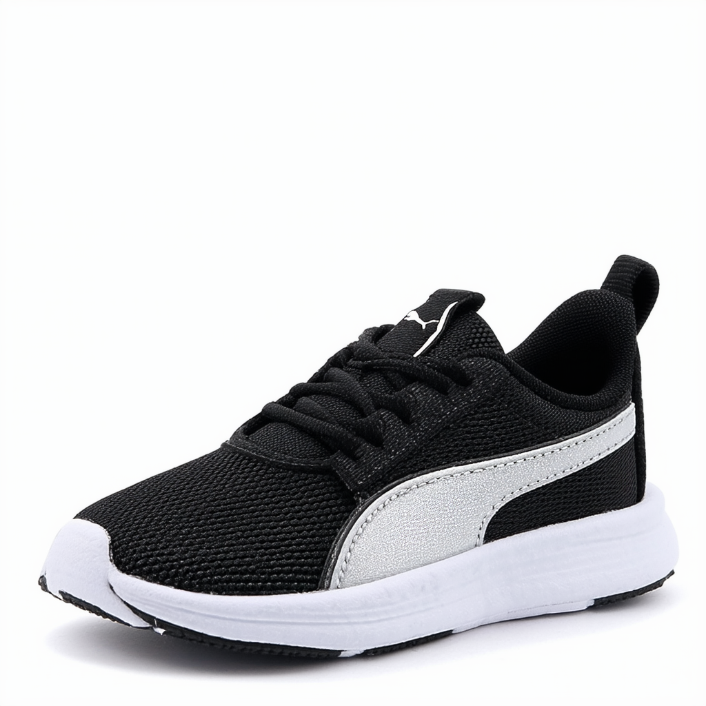 PUMA Baby Girls Enzo 2 Slip On Sneaker, Black-Silver, 5 Infant