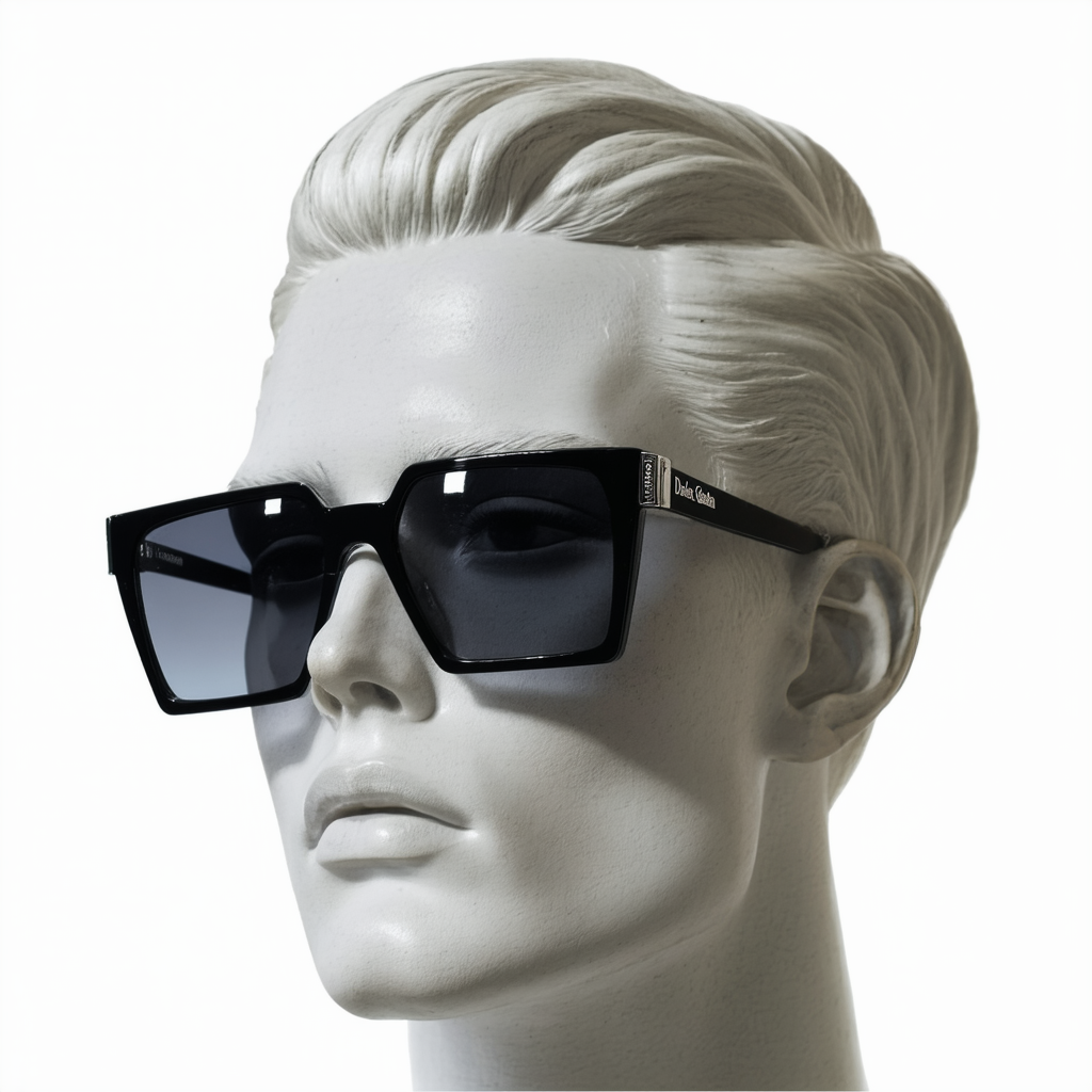 Dolce & Gabbana DG 2220 01/87 Black Metal Square Sunglasses Grey Lens