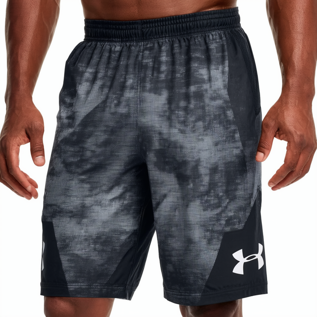 Under Armour Men's Raid Printed 8" Shorts, Black /Steel, Small