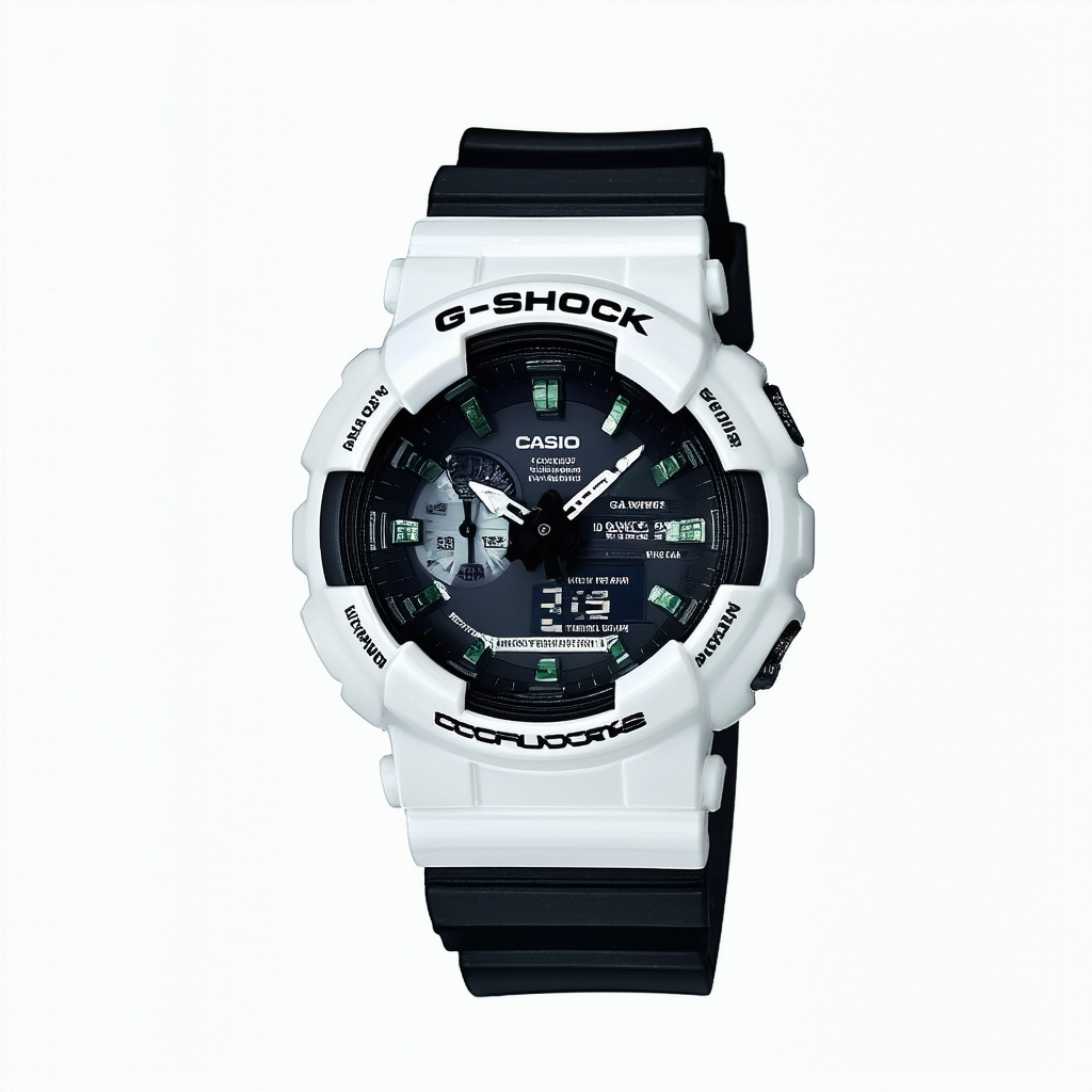 Casio G-Shock GA-100BW-1A White and Black Series Luxury Watch - Black/One Size
