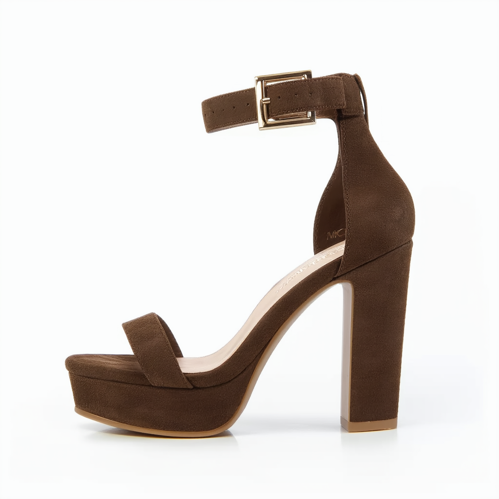 Michael Kors Camilla Mocha Ankle Strap Platform Sandal Women Size 6.5m