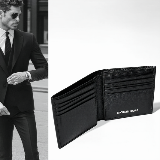 Michael Kors men's trifold wallet black