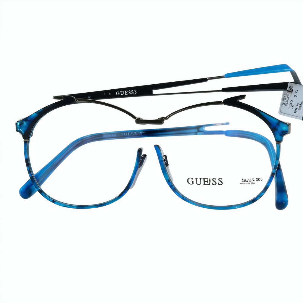 Guess Eyeglasses GU2554 GU/2554 005 Black/Bright Blue Cat Eye Optical Frame 52mm