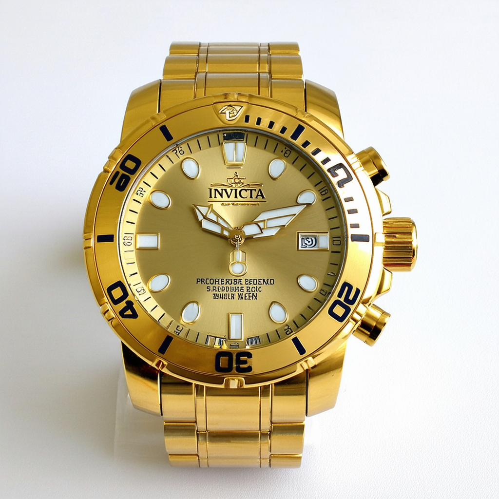 Invicta Pro Diver Men's Watch - 48mm. Gold with Interchangeable Strap (23652)