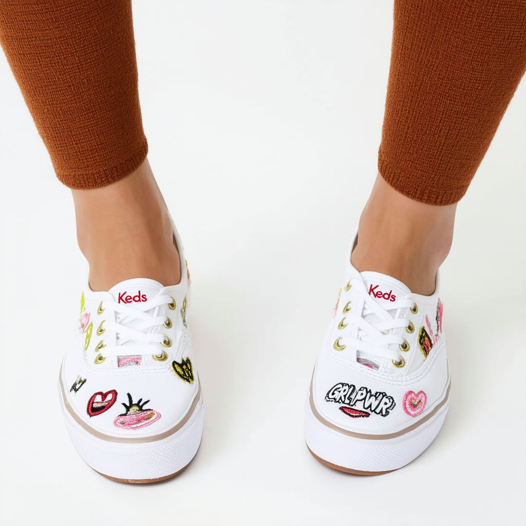 Keds Double Decker Embroidery 'GRL PWR' Women's