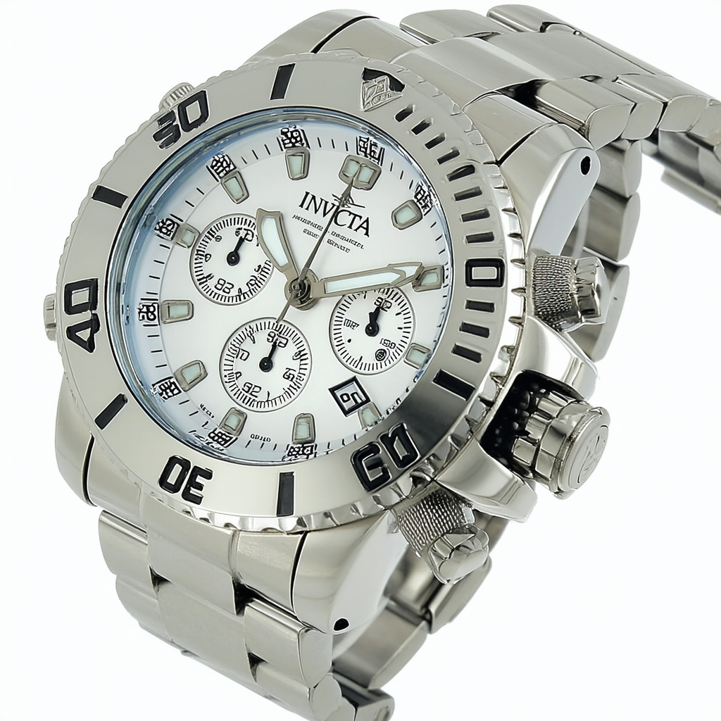 Invicta Men's Sea Hunter 57mm Stainless Steel Quartz Chronograph Watch, Silver (Model: 34590)