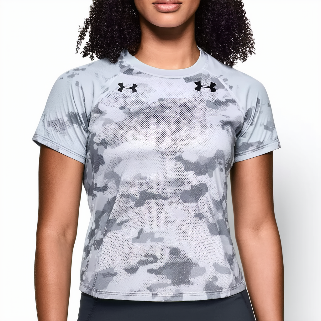 Under Armour Women's Threadborne Balance Camo Mesh Short-Sleeve Top