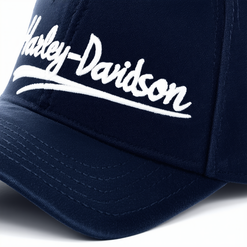 Harley-Davidson Women's Embroidered Harley Script Baseball Cap, Navy Blue