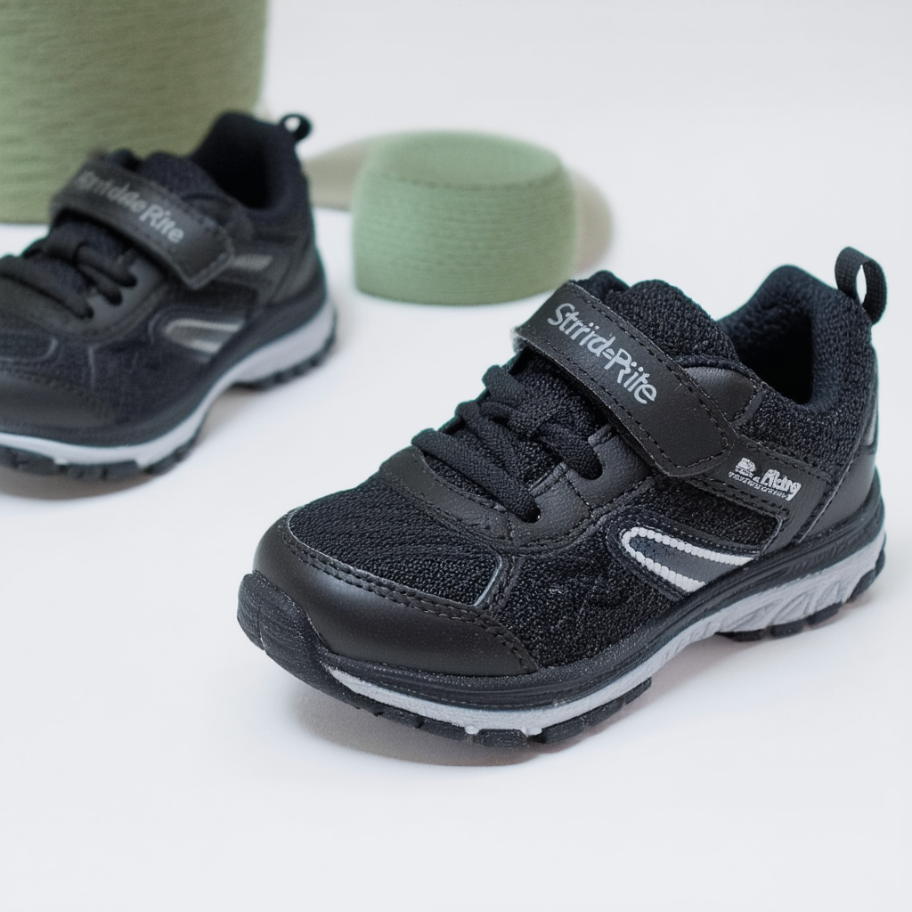 Stride Rite Made 2 Play Breccen Running Shoe, Black, 13.5 M US Little Kid
