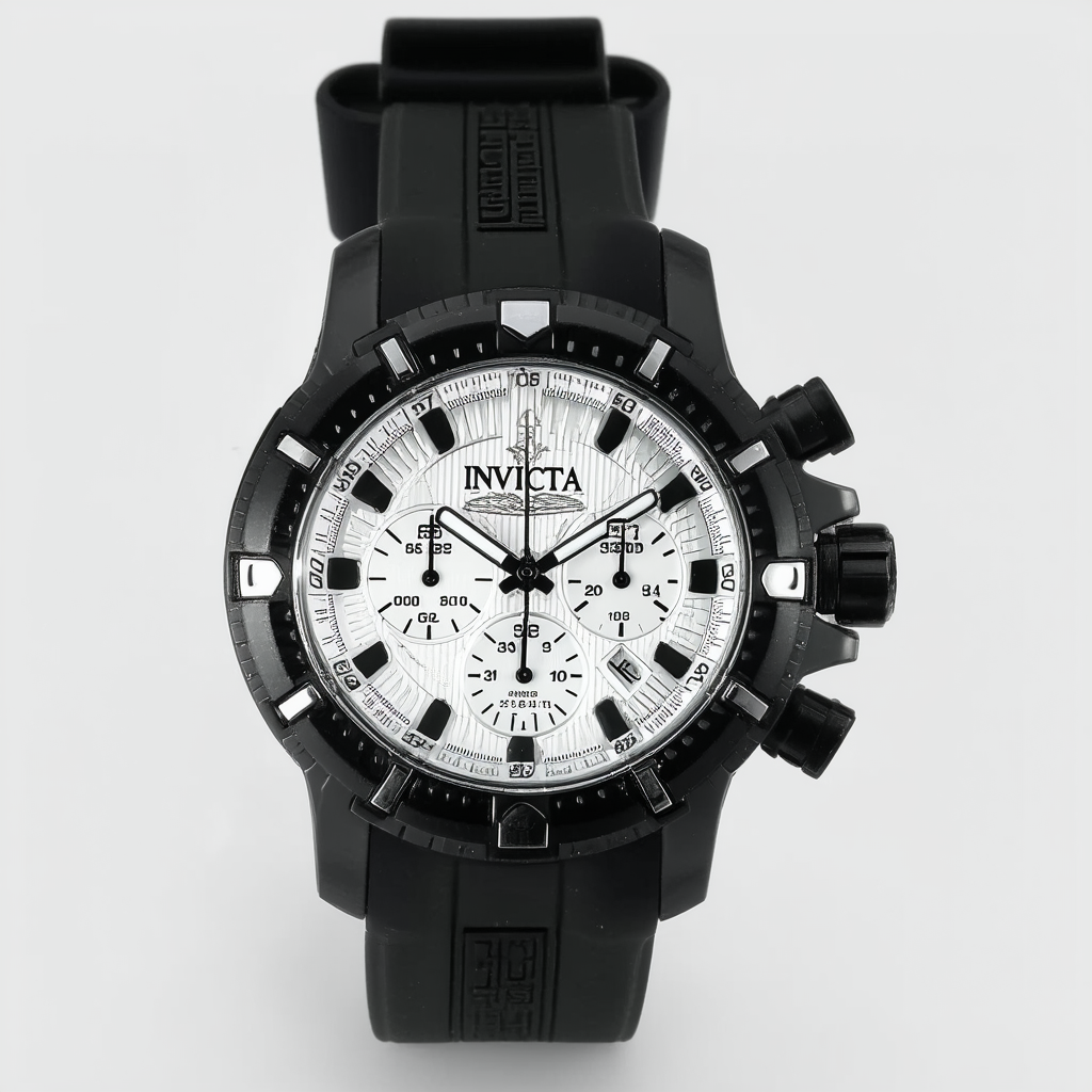 Invicta Men's 11647 DNA Bomber Silver Dial Black Silicone Watch