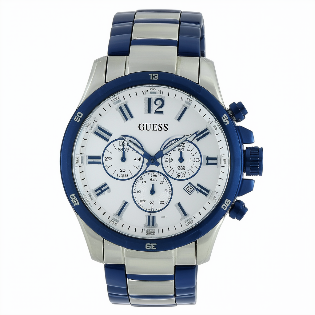 GUESS Men's W11594G2 Steel Blue Resin Blue Multifunction Dial Watch