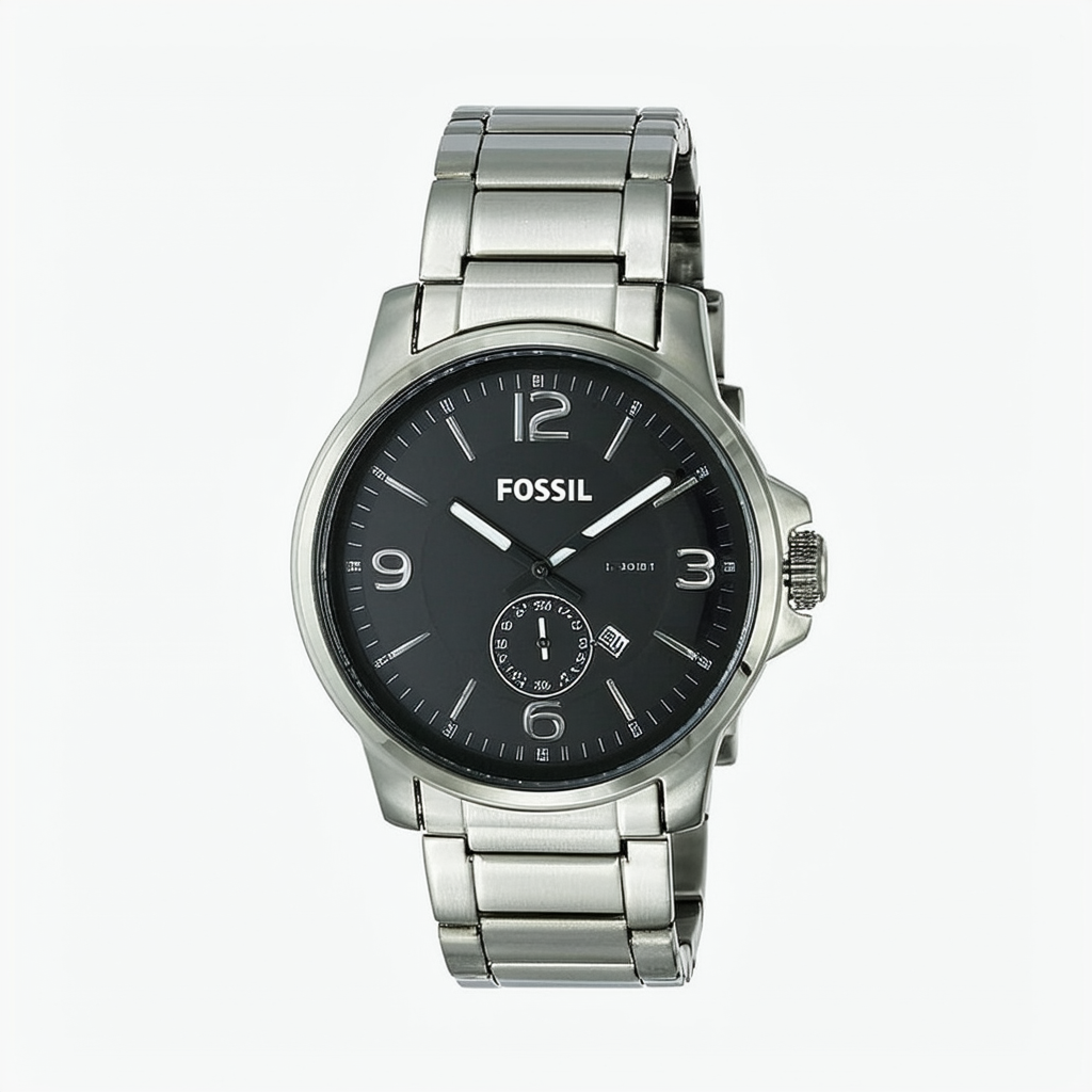 Fossil Men's AM4317 Stainless Steel Bracelet Black Analog Dial Watch