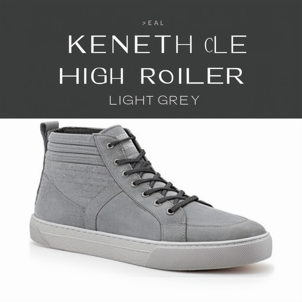 Kenneth Cole REACTION Men's HIGH Roller Fashion Sneaker, Light Grey, 10 M US