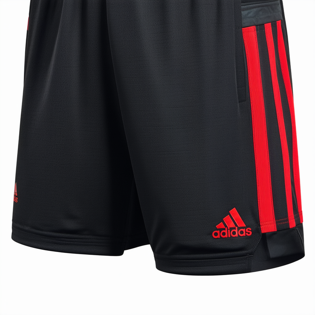 adidas Men's Designed-2-Move 3-Stripe Shorts, Black/Scarlet, XX-Large