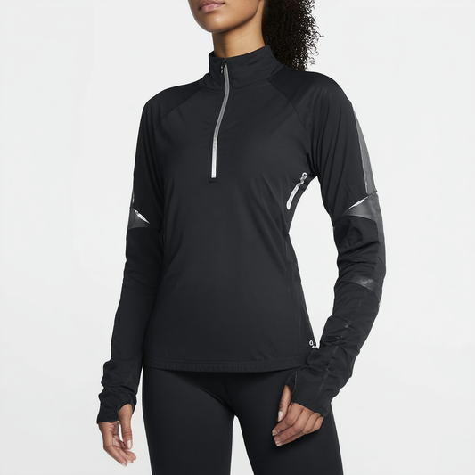 Nike Women's Dri-FIT? Extended Element 1/2 Zip Black/Reflective Silver Outerwear 2X