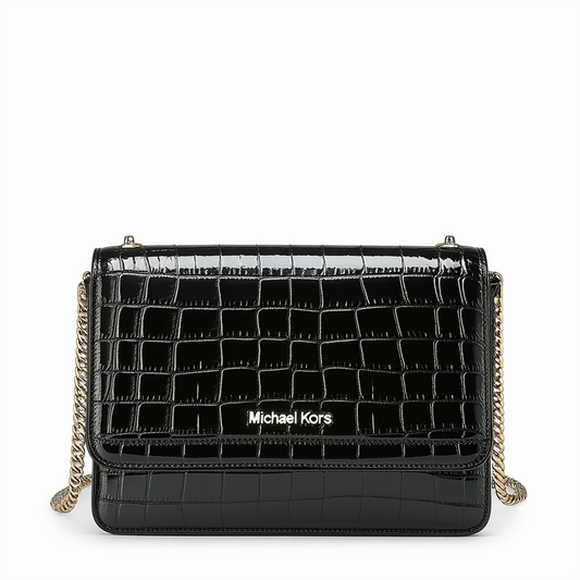 Michael Kors Bradshaw Small Logo Embossed Patent Leather Convertible Shoulder Bag