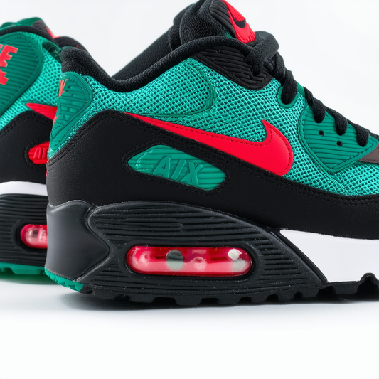 Nike Air Max 90 PREM Mesh (GS) Jade/Crimson/Black 724882-300 (Size: 5.5)