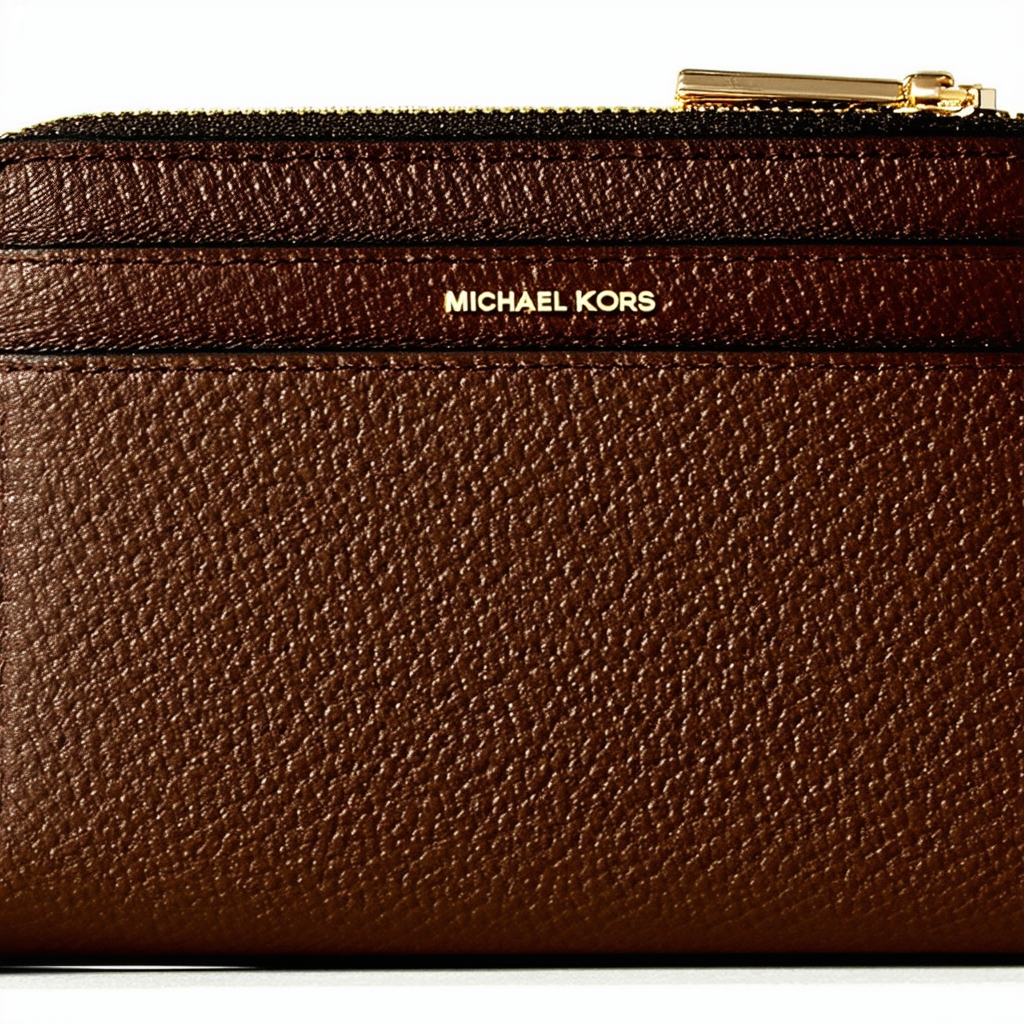 Michael Kors Jet Set Travel Zip Around Card Case Wallet Brown MK Merlot