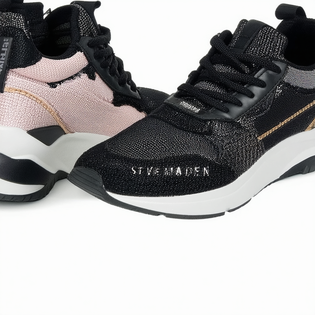 Steve Madden Women's Great Sneaker, Black/Multi, (9)