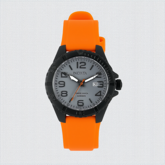 Activa By Invicta Unisex AA300-015 Grey Dial Orange Polyurethane Watch