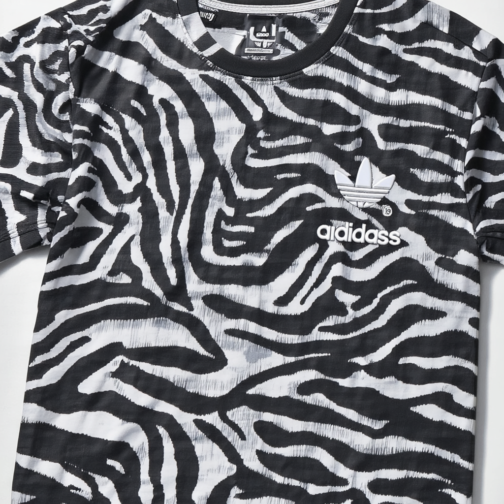 adidas Originals Men's Zebra All Over Print Shorts Sleeve Tee