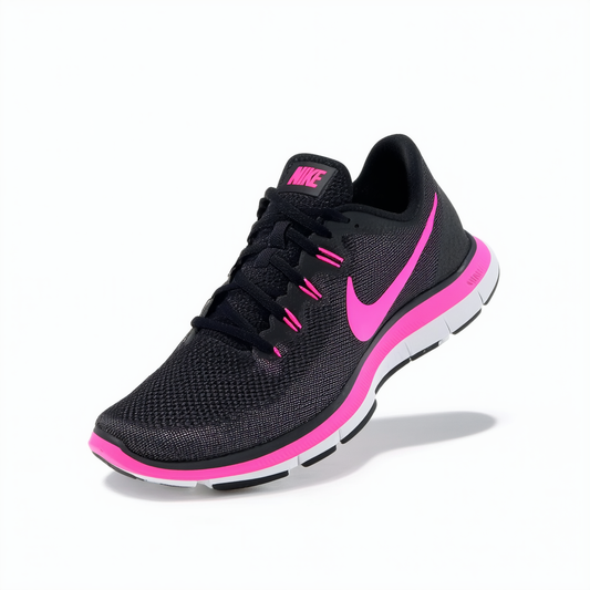 Nike Women's Free 5.0 V4 Black/Black/Hyper Pink Running Shoe 10 Women US