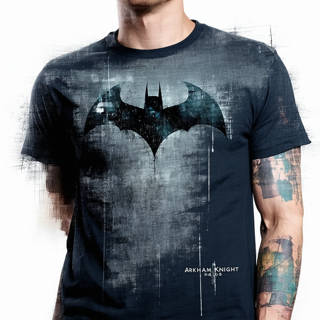 Trevco Men's Batman Arkham Knight Hq Sketch Adult T-Shirt