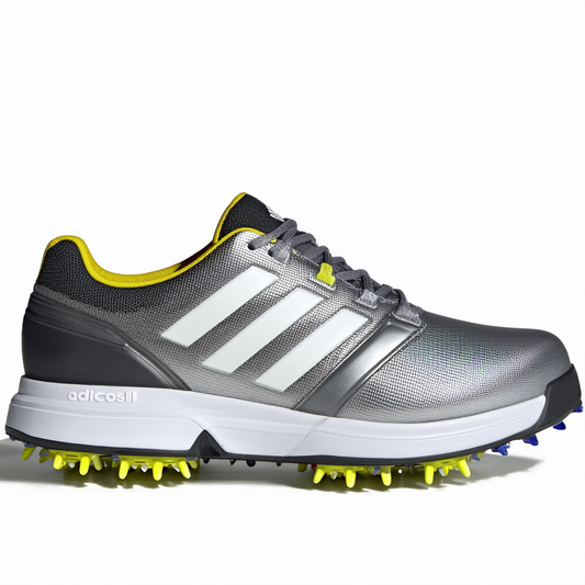 adidas Men's adiCross II Spikeless Golf Shoes - Silver/Iron/Yellow