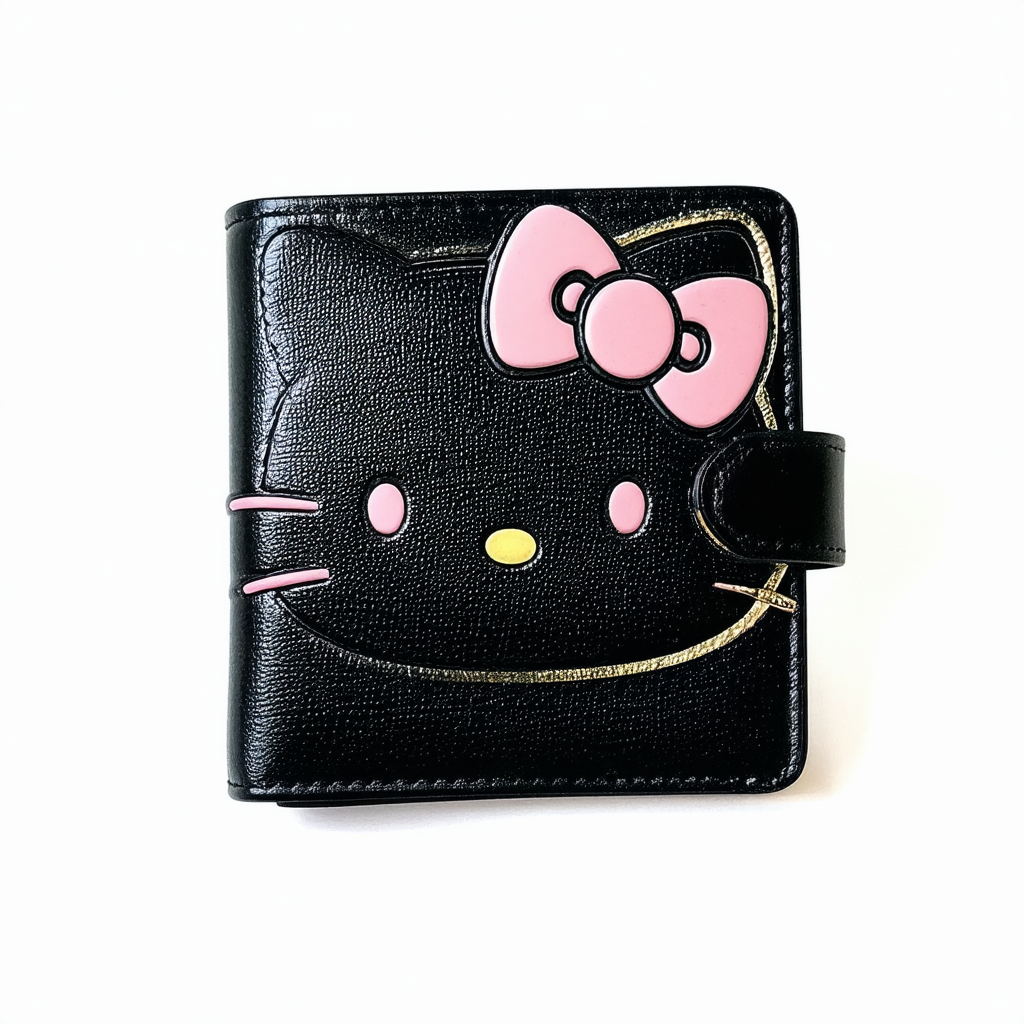 Loungefly Hello Kitty Black Embossed Face Wallet (Black)