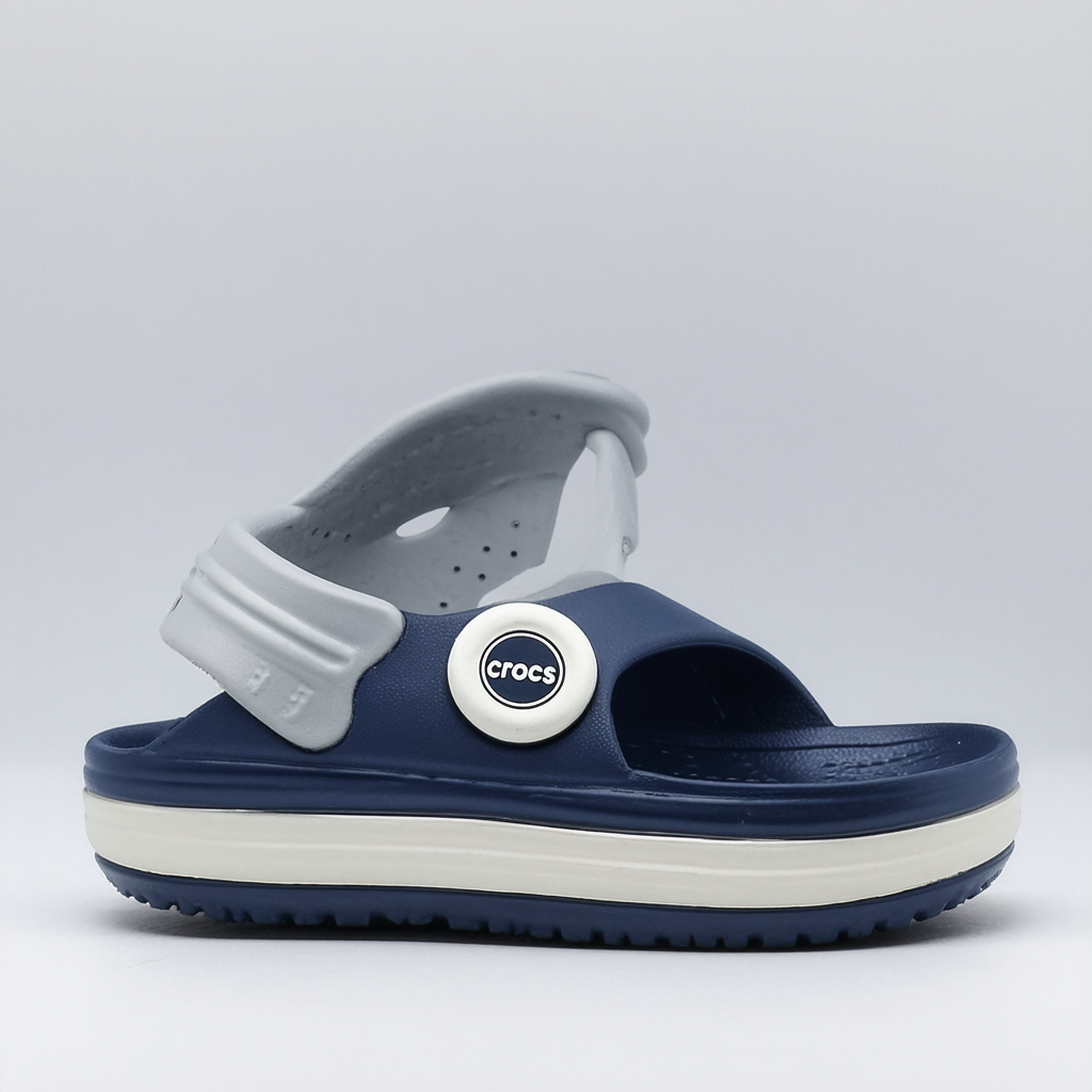 crocs Women's Sanrah Beveled Circle Sandal, Nautical Navy/Smoke, 7 M US