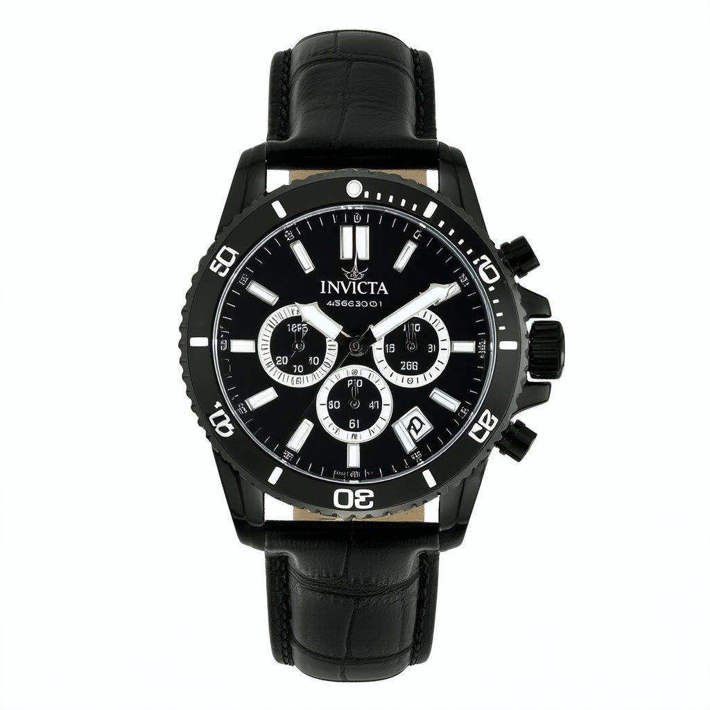 I By Invicta Men's 43663-001 Black Dial Black Leather Watch
