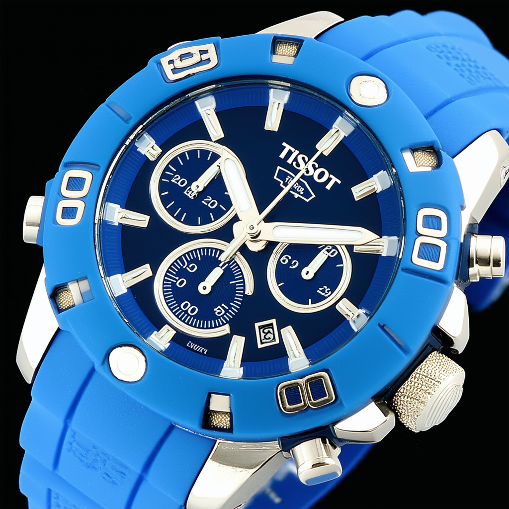 Tissot Men's T0114171704100 T-Race Chronograph Blue Rubber Strap Watch