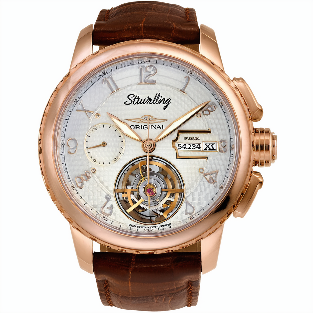 Stuhrling Original Men's 542.334XK2 Cuvette Tourbillon Date Brown