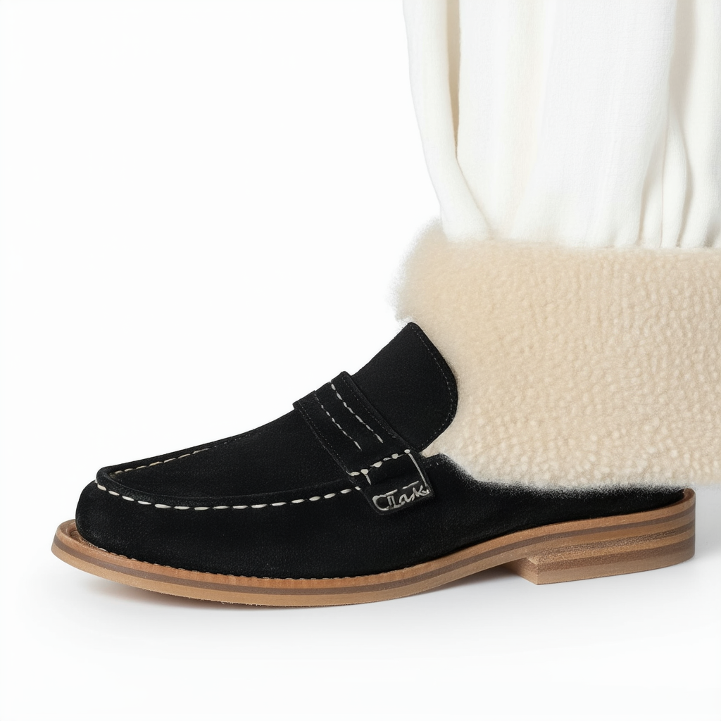 Clarks Women's Bellevue Hazen Penny Loafer, Black Suede, 6 M US