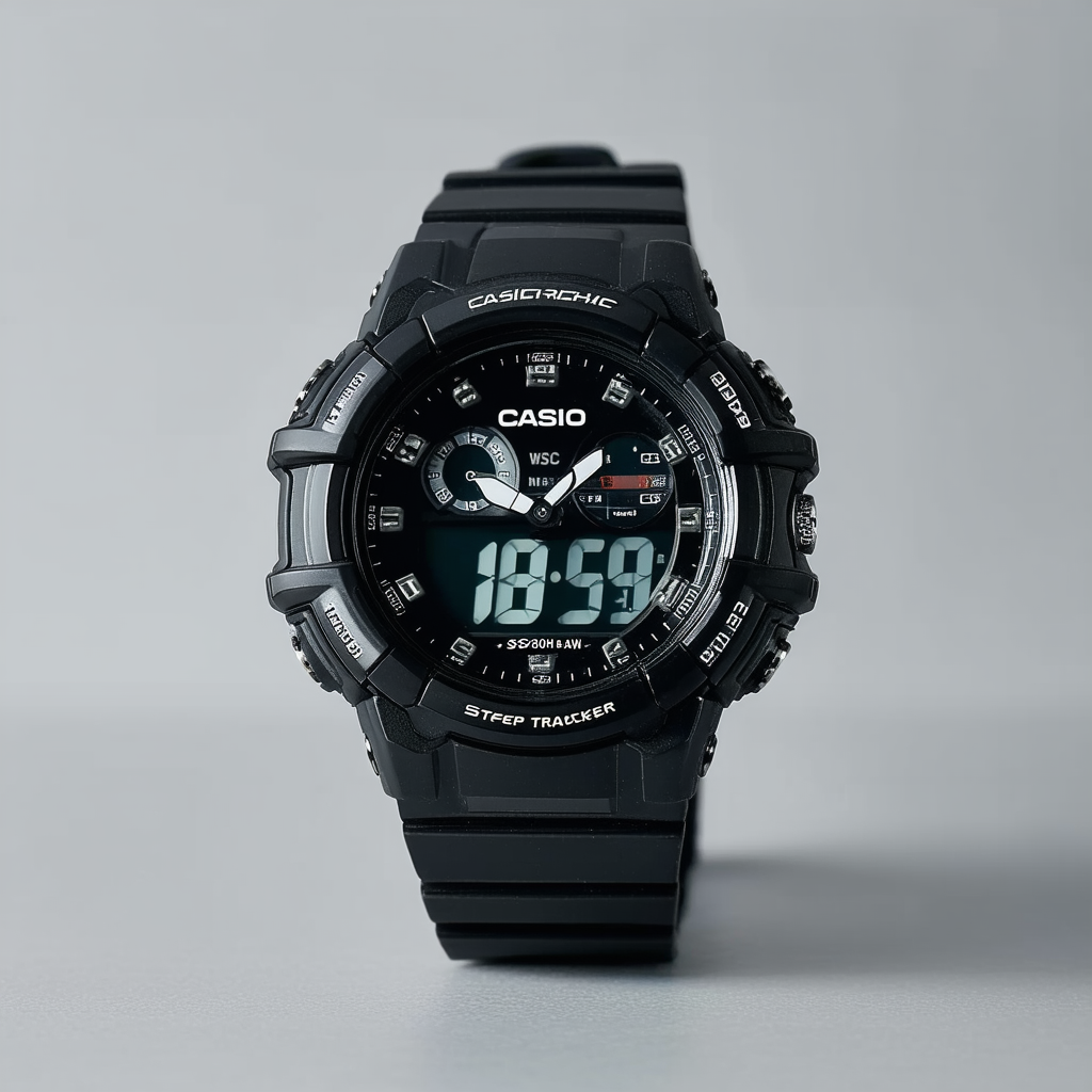 Casio Men's WS- 2000H- 1AVCF Step Tracker Digital Display Quartz Black/Black Watch